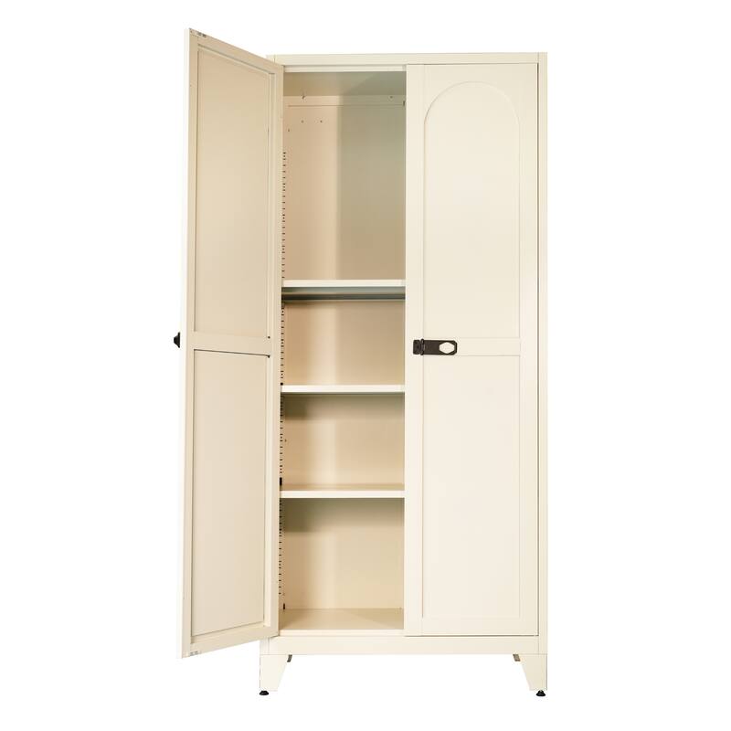 71'' Metal Storage Cabinet with Lock with Doors and Adjustable Shelves