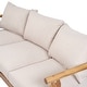 preview thumbnail 11 of 17, Christopher Knight Home - Outdoor Acacia Wood 3-Seater Sofa with Cushions