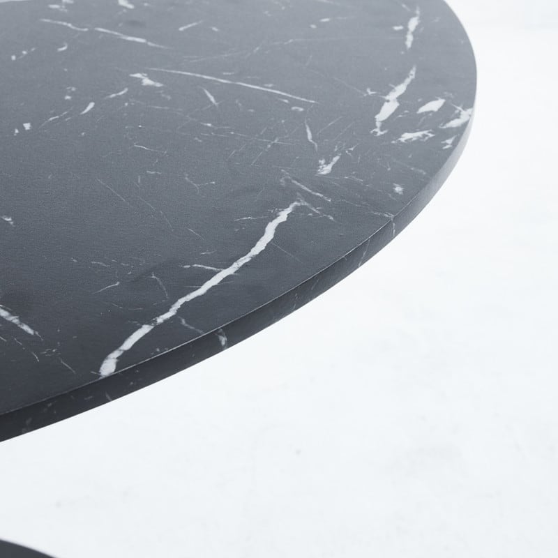 42.1" Tulip Dining Table With Round Marble Pattern Table Top for 4-6 People