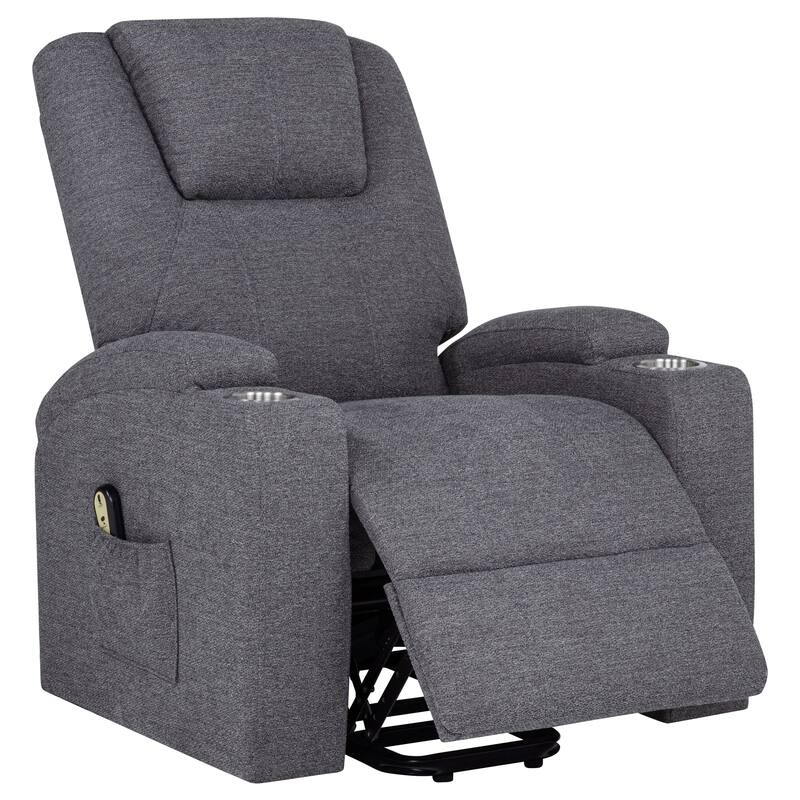 Louie Chenille Upholstered Power Lift Massage Chair
