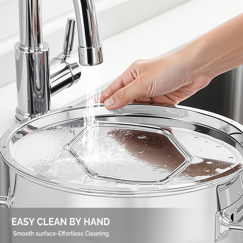 Stainless Steel Steamer Pot With Water Fill Spout, Divider And Rack