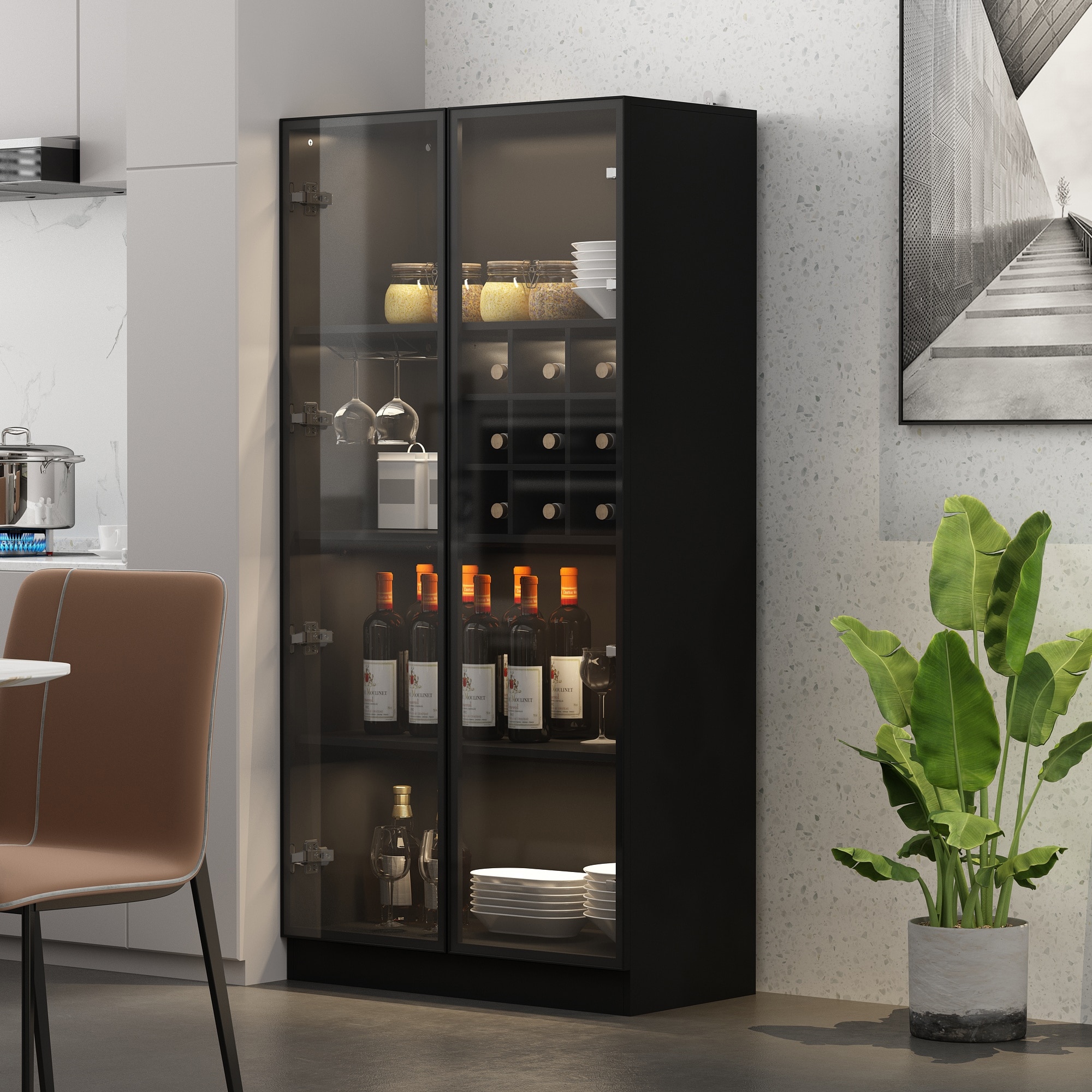 Wine glass hotsell cabinet design