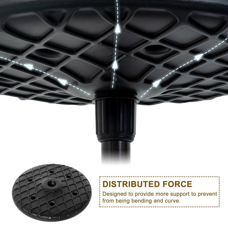 Outdoor Adjustable Umbrella Table, Portable Round Table Tray with Umbrella Hole
