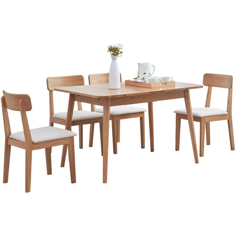 Natural Solid Wood Round Corner Dining Table