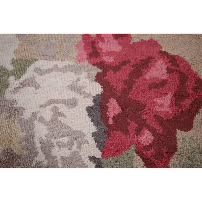 Handmade Abstract Indian Area Rug Oriental Wool & Silk Carpet - 5'4"x 8'3"