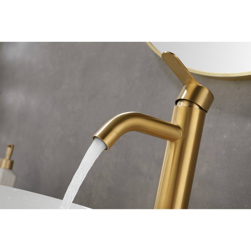 Modern Single Handle Bathroom Sink Faucet with Water Temperature and Flow Controls, Rust and Corrosion Resistant