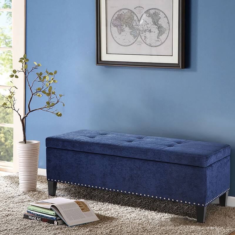 Stylish Mid-Century Modern Upholstered Tufted Storage Bench - Perfect for Versatile Spaces