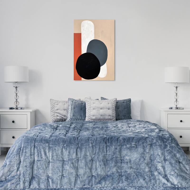 Wynwood Studio Canvas Abstract Abstract Bowling Black and Dark Orange Modern & Contemporary Wall Art Canvas Print