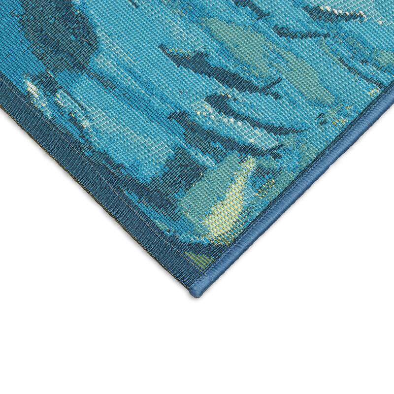 Liora Manne Esencia Fish To Go Blue Indoor/Outdoor Mat