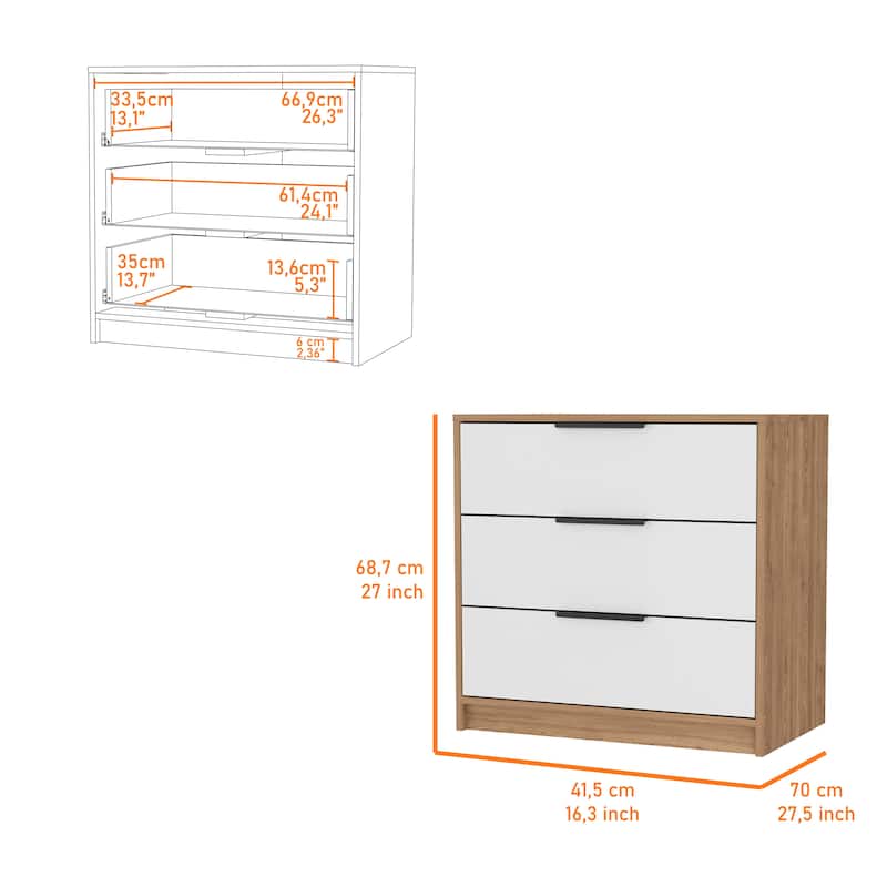 3 Drawers Dresser with Superior Top