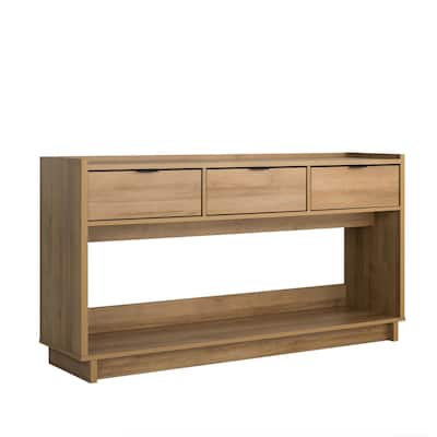 Prepac Simply Modern 60.25" W Entryway Table, Narrow Console Table with 3 Drawers, Media Console Table with Storage