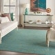 preview thumbnail 52 of 183, Nourison Essentials Solid Contemporary Indoor/ Outdoor Area Rug 7' x 10' - Blue Green