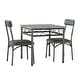preview thumbnail 9 of 21, Dining Table Set, 3 Pcs Space Saving Kitchen Table with 2 Chairs - 29.1x29.1x30in Grey