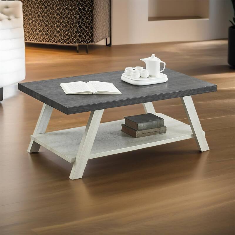 Athens Contemporary Replicated Wood Shelf Coffee Table