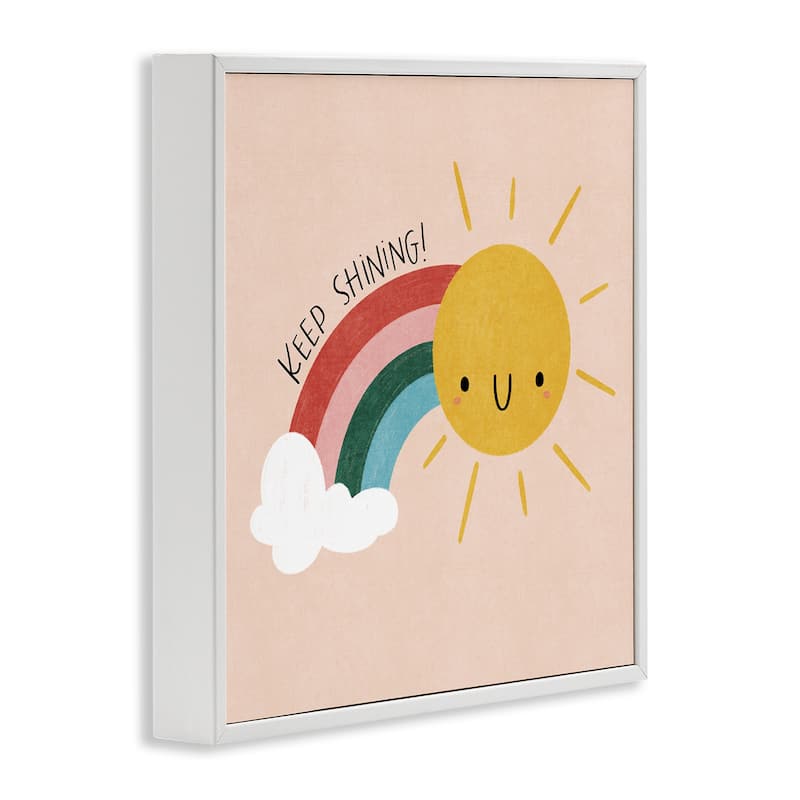Stupell Keep Shining Inspirational Rainbow Framed Giclee Art Design By Sarah Hickman