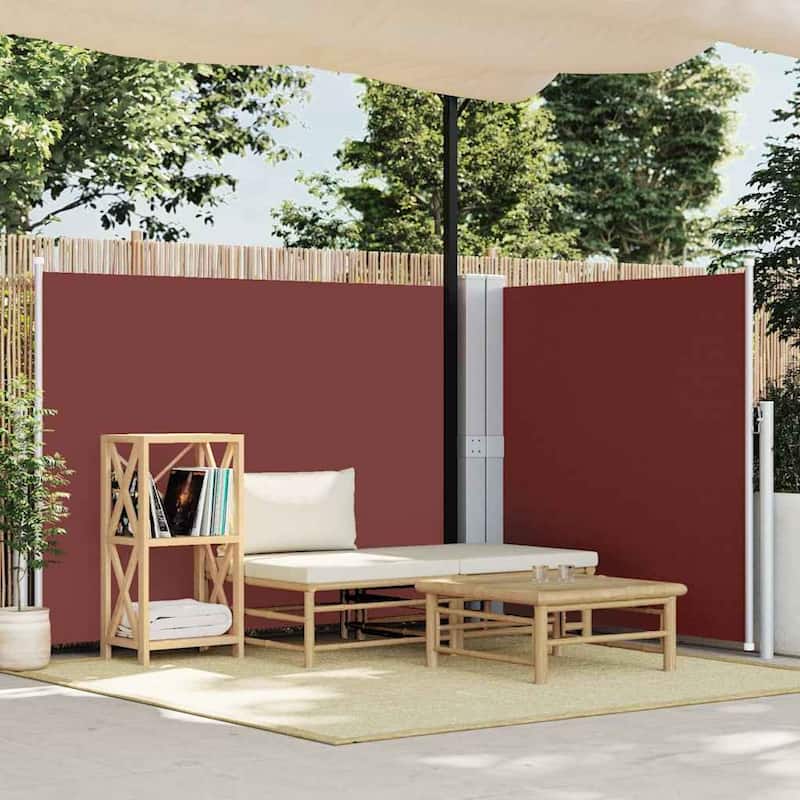 vidaXL Retractable Side Awning Folding Privacy Screen Outdoor Divider Wall - Brown