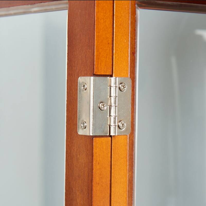 6-Shelf Lighted Antique Display Cabinet