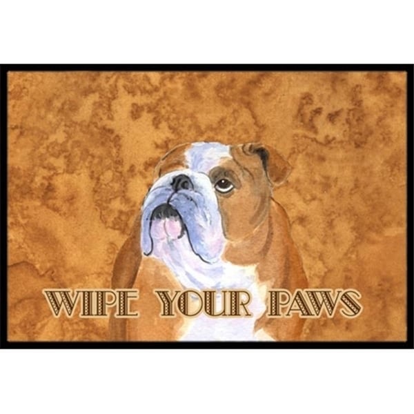 Carolines Treasures SS4893MAT 18 X 27 In. Bulldog English Wipe Your Paws Indoor Or Outdoor Mat