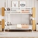 preview thumbnail 2 of 26, Twin Over Twin Metal Bunk Bed with Ladder & Storage Shelves, No Box Spring, White