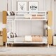 preview thumbnail 1 of 12, Twin Over Twin Size Metal Bunk Bed with Ladder and Full-Length Guardrail, Storage Space, No Box Spring Needed White - Twin