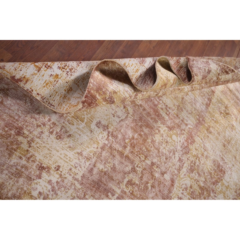 All-Over Abstract Oriental Area Rug Handmade Wool Carpet - 5'10"x 9'1"