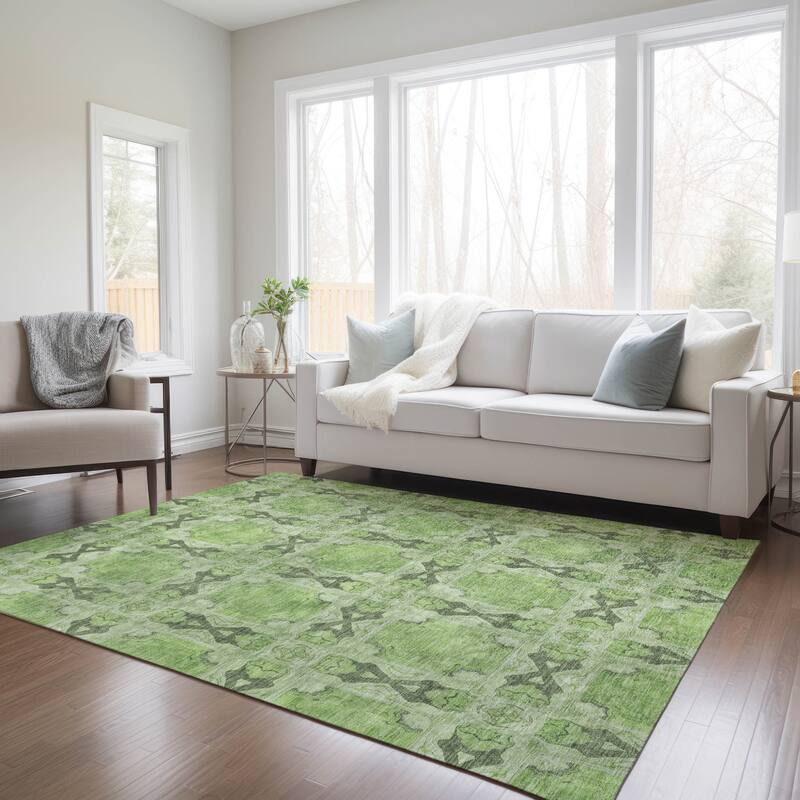 Alnaso Lush Floral Weather Resistant Timeless Fusion Outdoor Rug