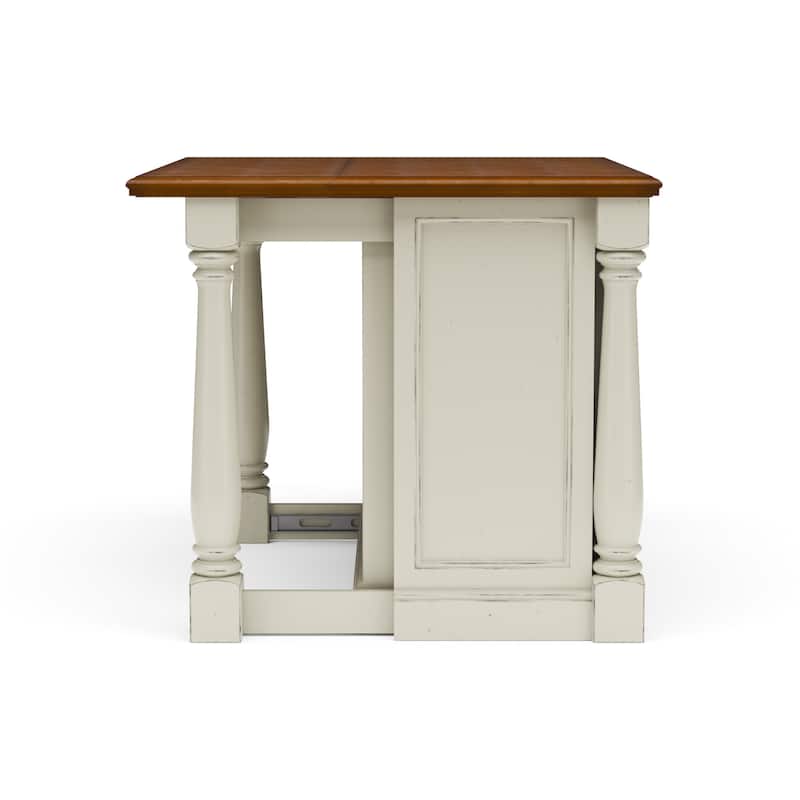 Monarch Off-White Wood Kitchen Island by Homestyles - 48" x 36" x 25"
