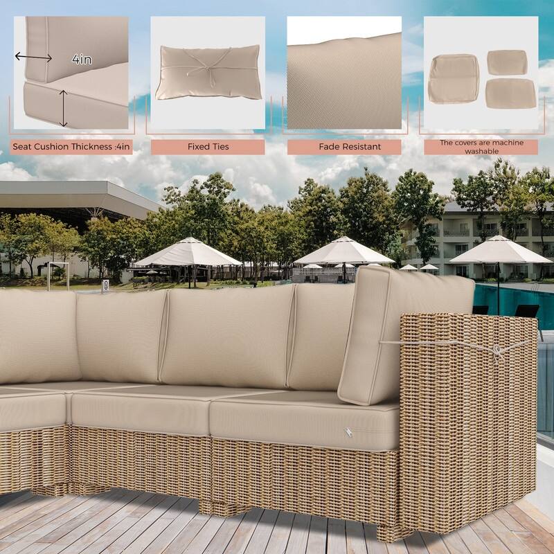 14 Piece Patio Furniture Cushion Set Outdoor Sofa Replacement Cushions