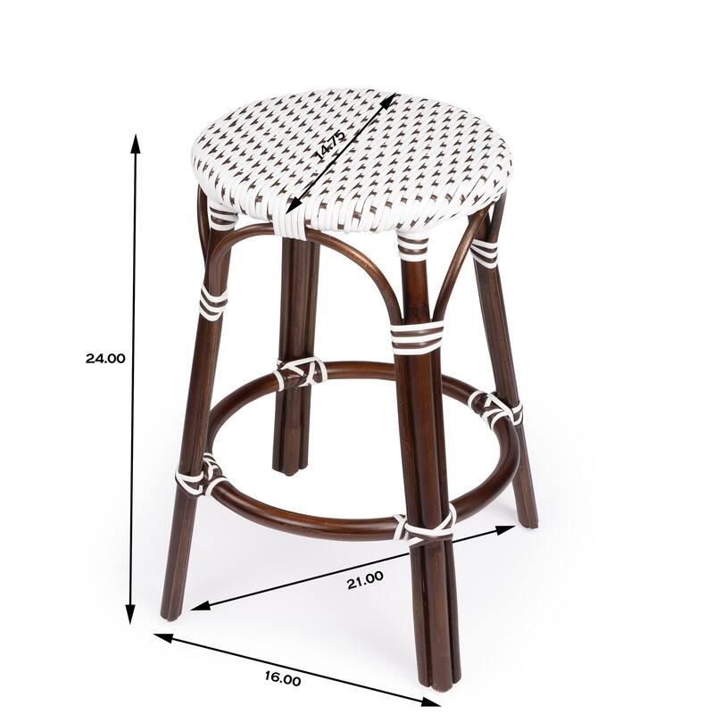 Tobias 24" Rattan Round Counter Stool