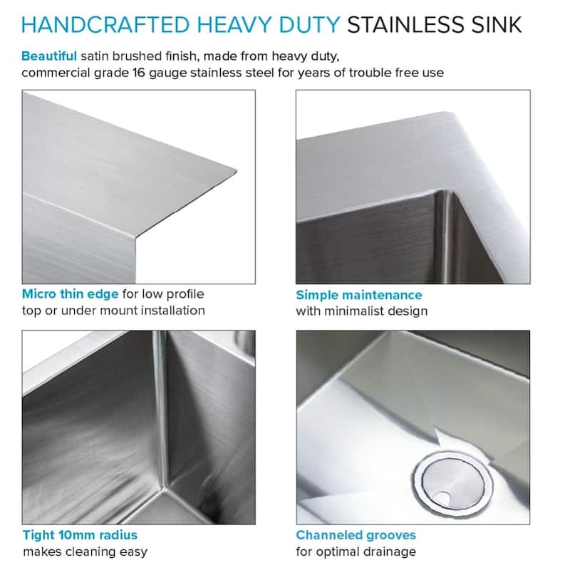 Transolid LSA1-252212-BS 25-in x 22-in Dual-Mount Laundry/Utility Sink Kit in Brushed Stainless - 25" X 22"