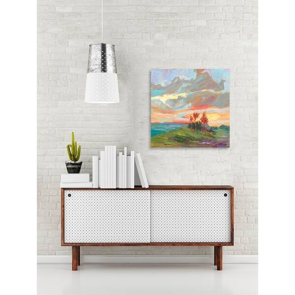 Shop Burnt Orange And Green Square Canvas Wall Art Decor 18 X 18