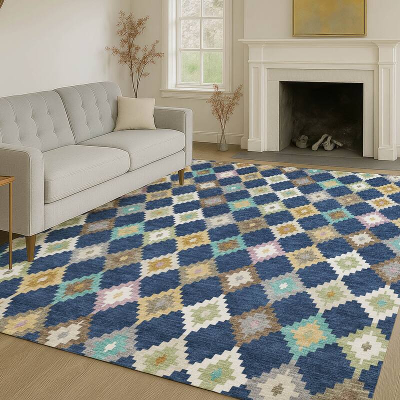 Machine Washable Indoor/ Outdoor Global Ahmet Chantille Rug