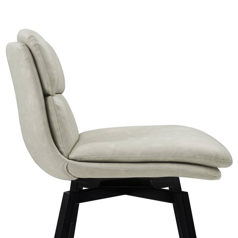 Upholstered Faux Leather Bar Stools with Back and Metal Legs Set of 2/3/4, 26" H Seat Height, 360° Swivel Bar Stools Brown