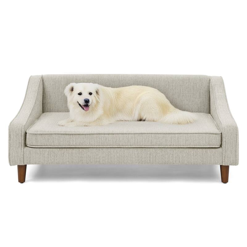 Durable Elevated Dog Sofa Bed,Pet Sofa with Modern Irregular Armrest Design,Comfortable Soft Dog Sofa