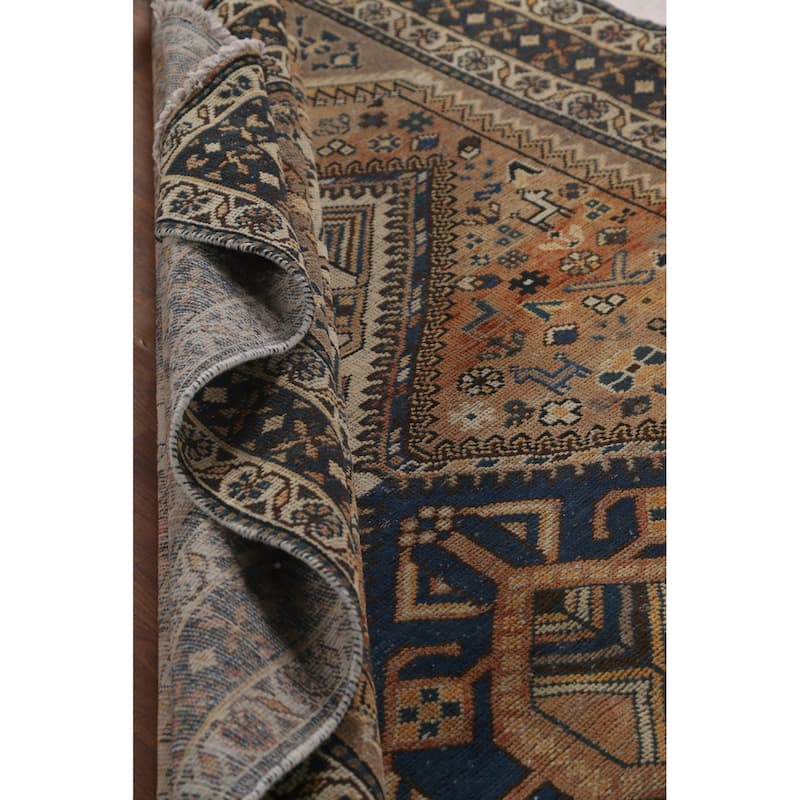 Tribal Animals Bakhtiari Persian Vintage Rug Hand-Knotted Wool Carpet - 5'5" x 9'11"