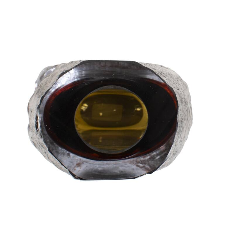 Dusty Olive Crystalized Glass Vase- Tall