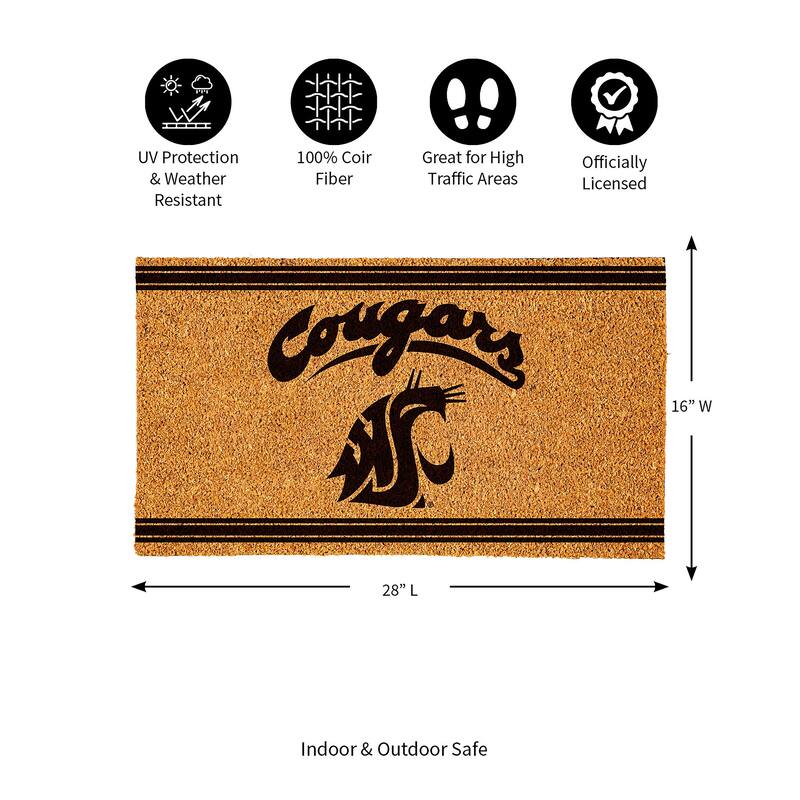 Washington State University Monochrome Indoor/Outdoor Coir Door Mat