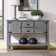 preview thumbnail 2 of 10, 48'' Solid Wood Console Table with Storage Drawers and Cabinets, Antique Grey