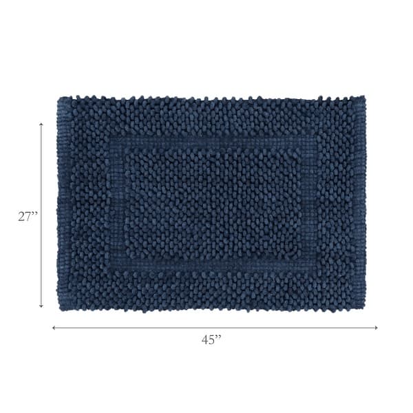 dimension image slide 6 of 30, Sophie Border Ultra-plush Chenille Non-Slip Cotton Bath Mat