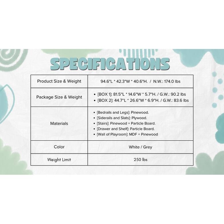 Kids Loft Bed Twin Size Wooden Bed Frame with Storage Stairs & Drawer