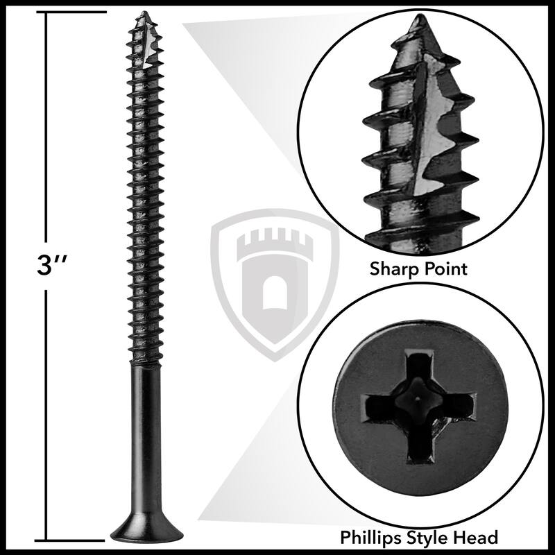 Wood Screws 9 x 3in for Door Hinges 25 pack