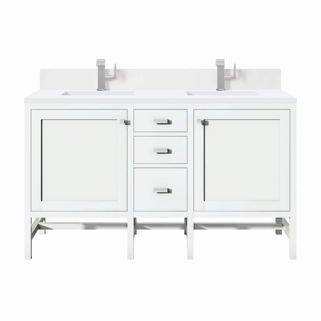 James Martin Vanities E444-V60D-1WZ Addison 60" Double Basin Wood