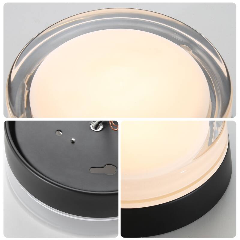 Small Size Flush Mount Ceiling Light 24W Glass Lampshade