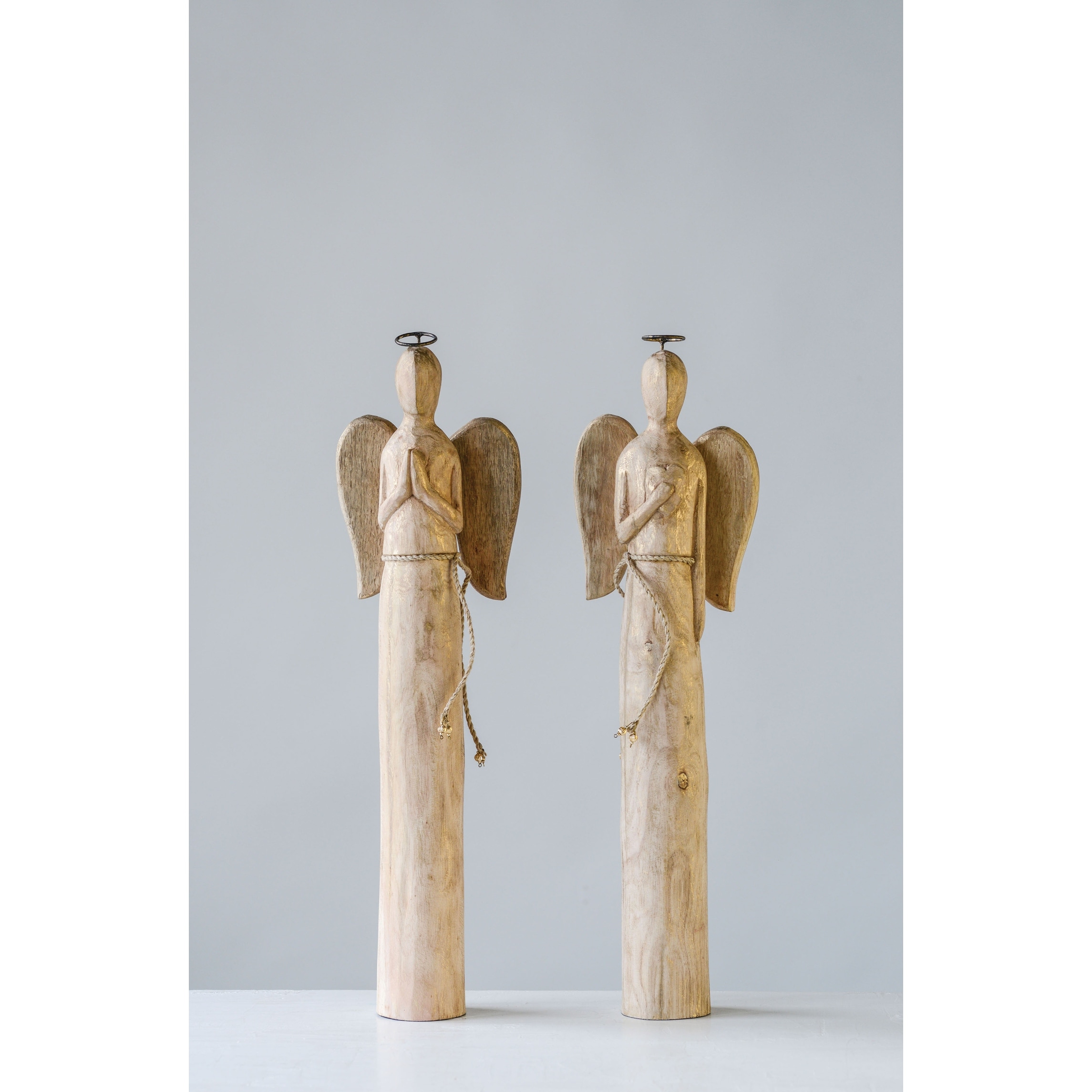 Mango Wood Angel, Set of 2 - Natural - On Sale - Overstock
