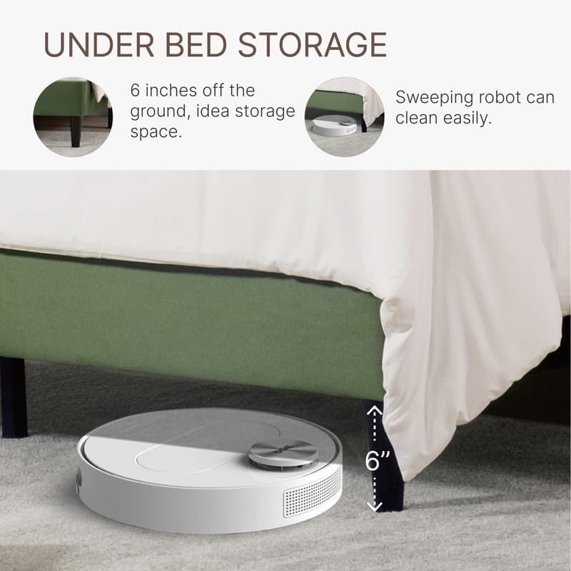Eleanor Upholstered Platform Bed Frame with Vertical Stripe Headboard