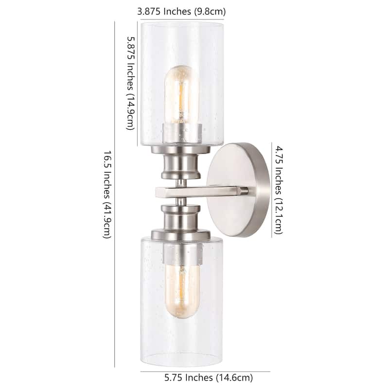 JONATHAN Y Lighting JYL7577 Jules Edison 2 Light 17" Tall LED Bathroom