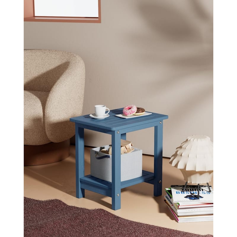WINSOON HIPS All Weather 2 Layer Outside Table Adirondack Square Side Table