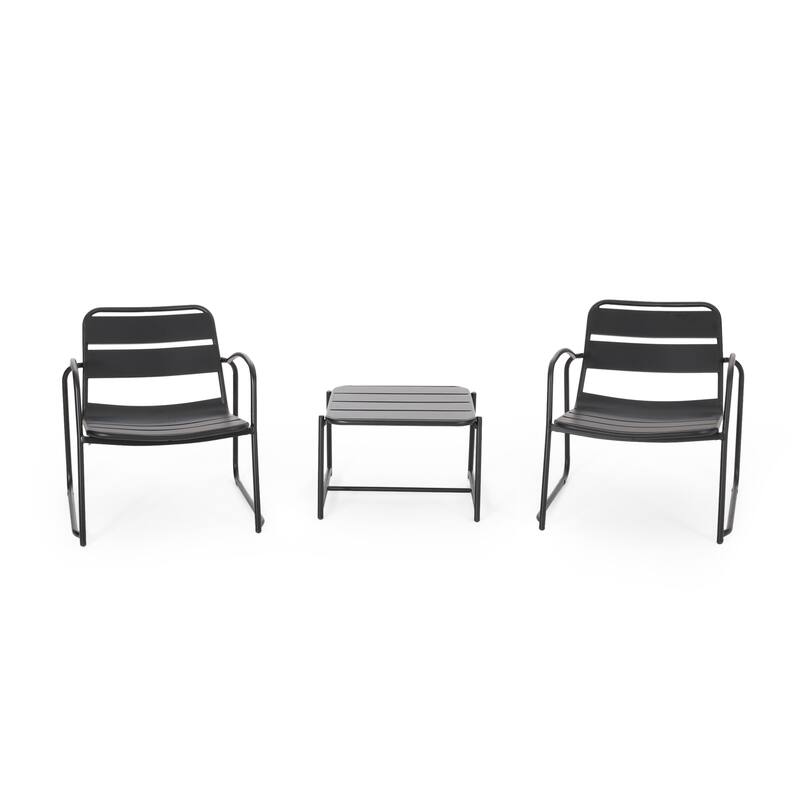 Cowan Outdoor Modern 2 Seater Chat Set by Christopher Knight Home