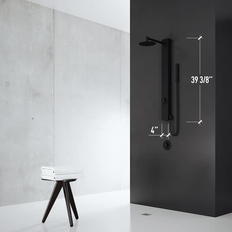 VIGO Gardenia 39" H x 4" W 2-Jet Shower Panel with Round Shower Head