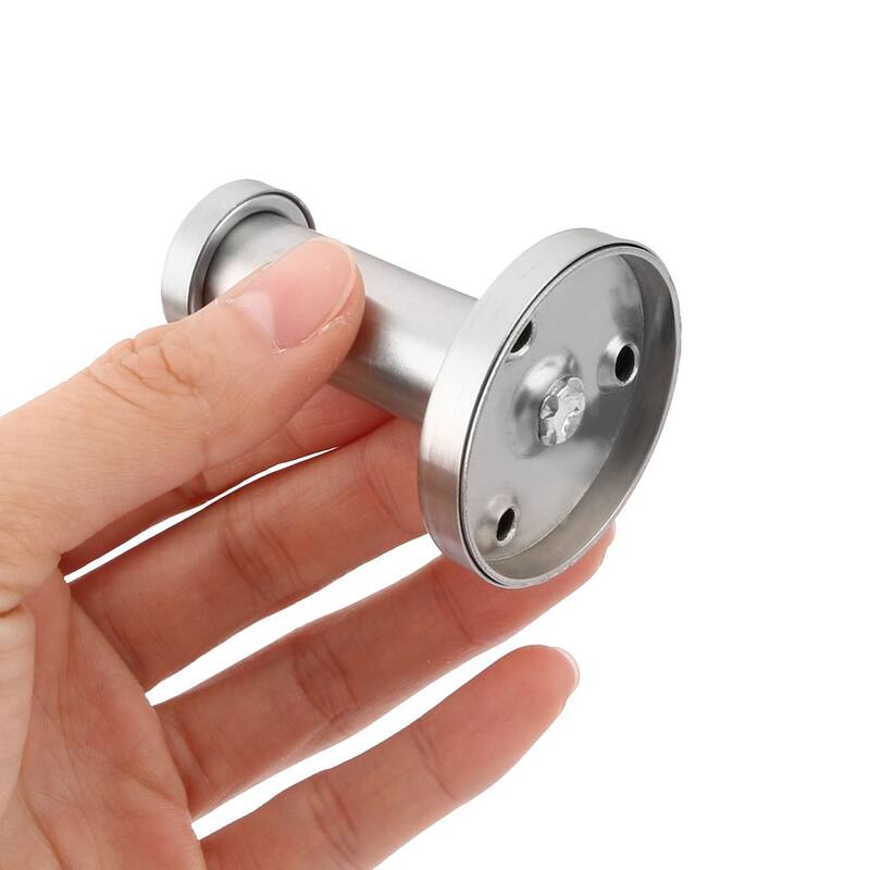 4pcs Stainless Steel Round Wall Mount Shower Robe Towel Hanger Hook - Silver Tone - 1.57" x 2"(Base D*H)